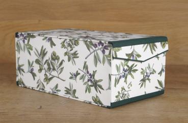 Box for photos with a green olive motif